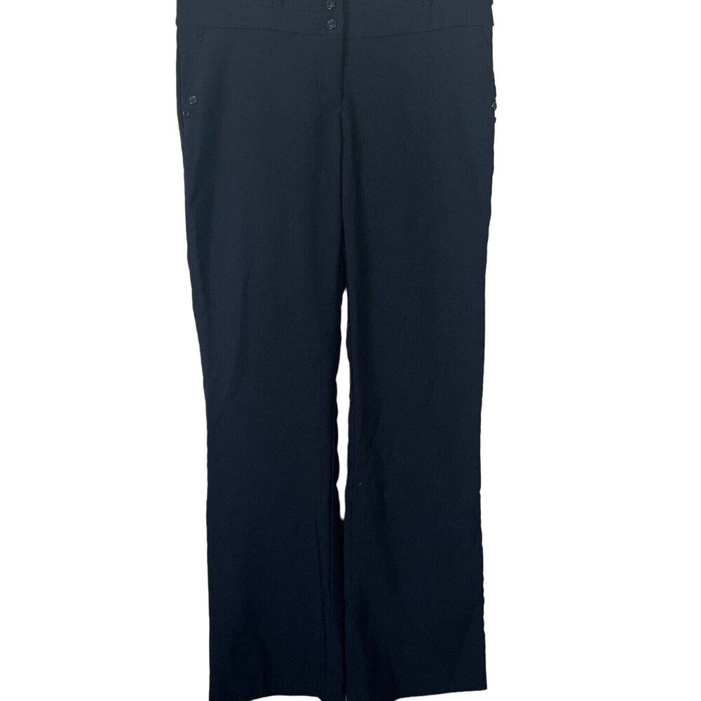 NY Invasion Juniors Sz 11 Flare Leg Career Pants Solid Black Y2K